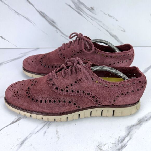Cole Haan Zerogrand Suede Leather Wingtip Oxford Men\'s Size 11-12 Shoes Burgundy main image 3